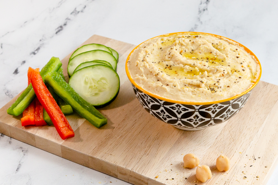 Hummus in a bowl from cookbook recipe